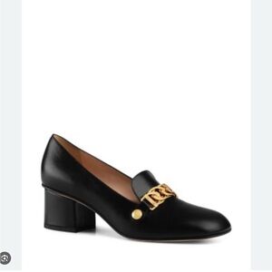 Gucci Women's Sylvie Leather Block Heel Loafers